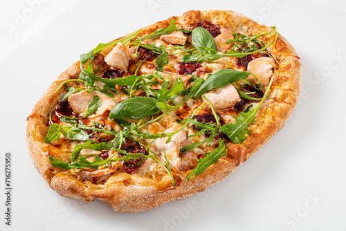 italian pizza on the white background