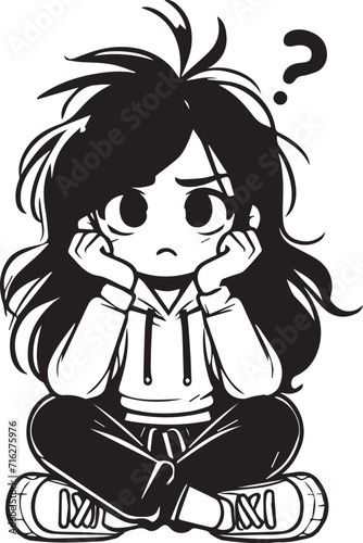 Confounded Surprised Girl Vector