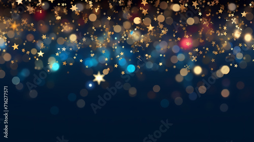 Abstract festive and new year background with stunning soft bokeh lights and shiny elements photo