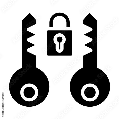 Asymmetric Encryption Icon Style