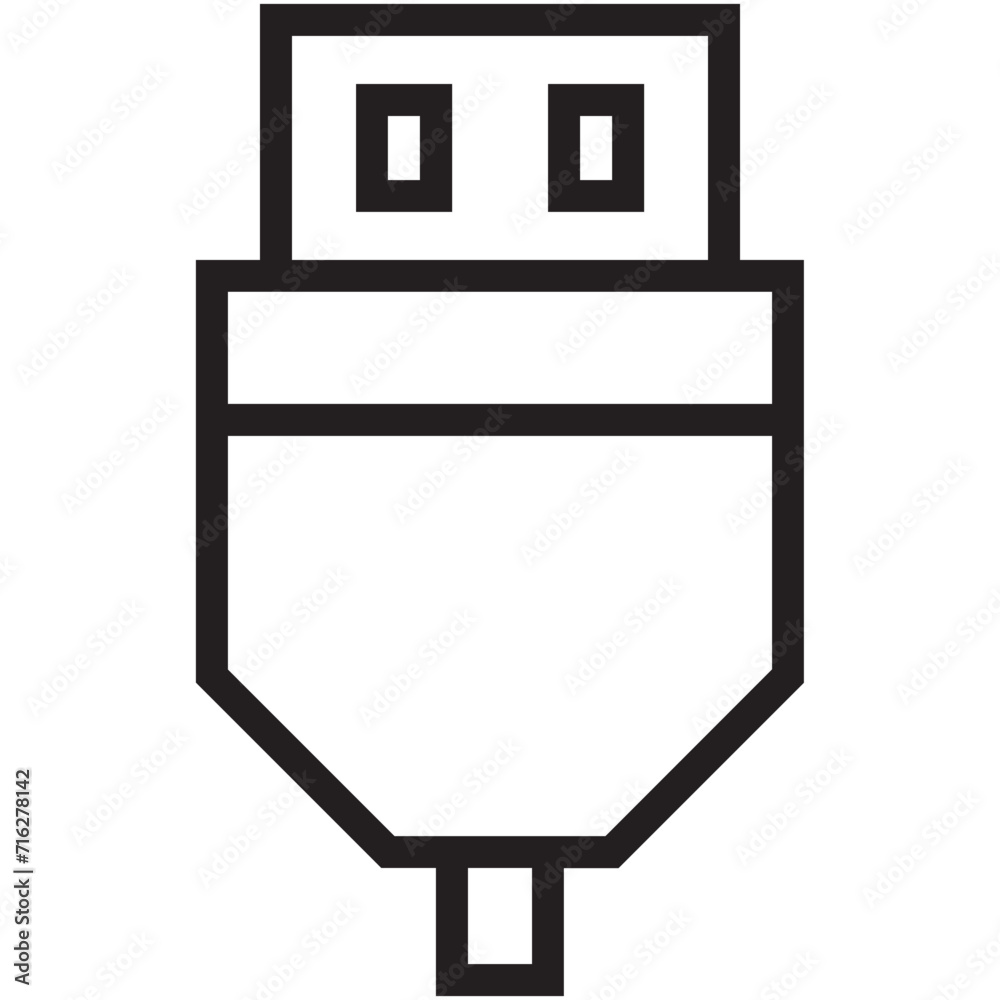 Usb Plug Vector Icon Usb Plug Vector Icon