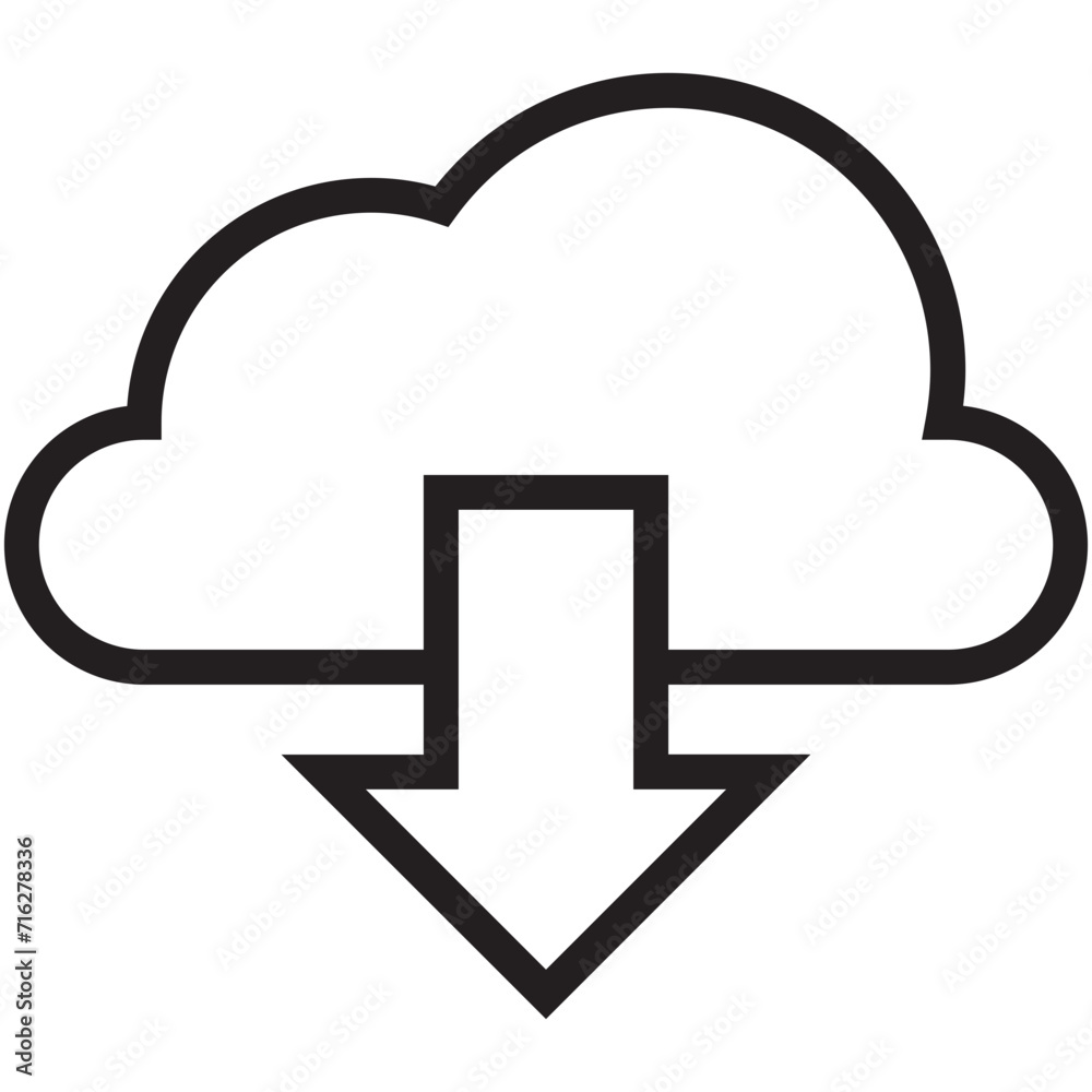 Cloud Download Vector Icon Cloud Download Vector Icon