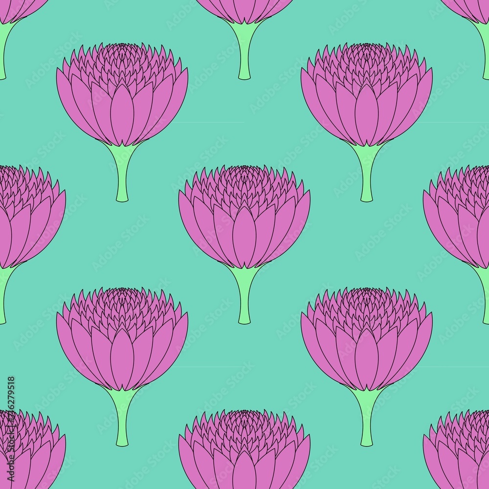 Obraz premium seamless pattern with pink flowers