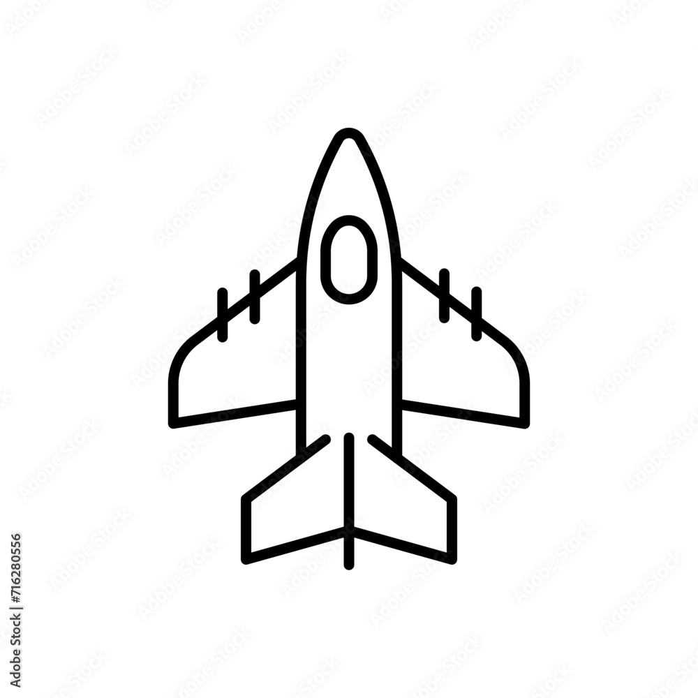 Aircraft outline icons, minimalist vector illustration ,simple transparent graphic element .Isolated on white background