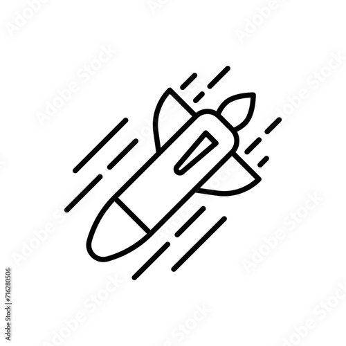 Rocket missile outline icons, minimalist vector illustration ,simple transparent graphic element .Isolated on white background