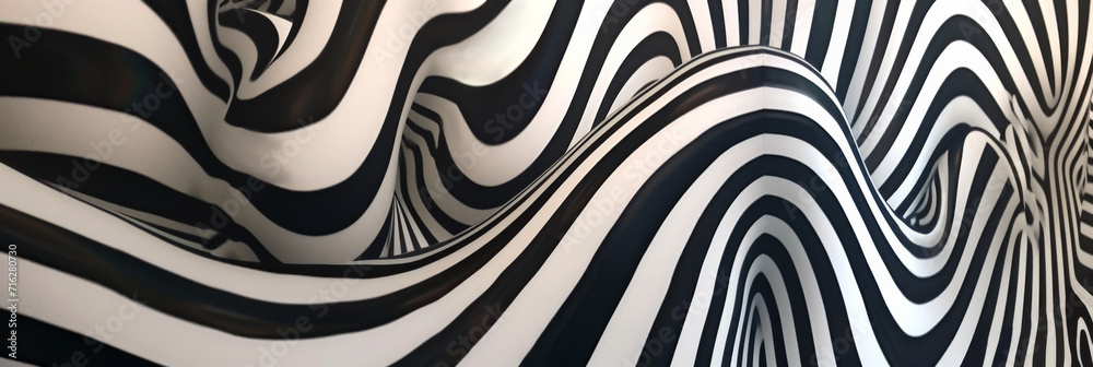 a distorted black and white striped background, generative AI a distorted black and white striped background, generative AI