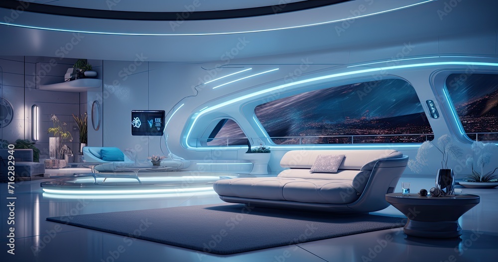 Immerse yourself in a futuristic dwelling with a hi-tech interior design that redefines modern living. Immerse yourself in a futuristic dwelling with a hi-tech interior design that redefines modern living.