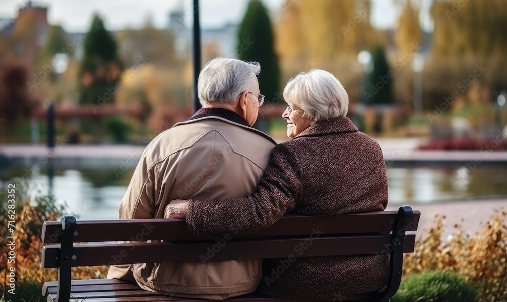 Elderly Lovebirds Enjoying a Serene Moment on a Park Bench Elderly Lovebirds Enjoying a Serene Moment on a Park Bench