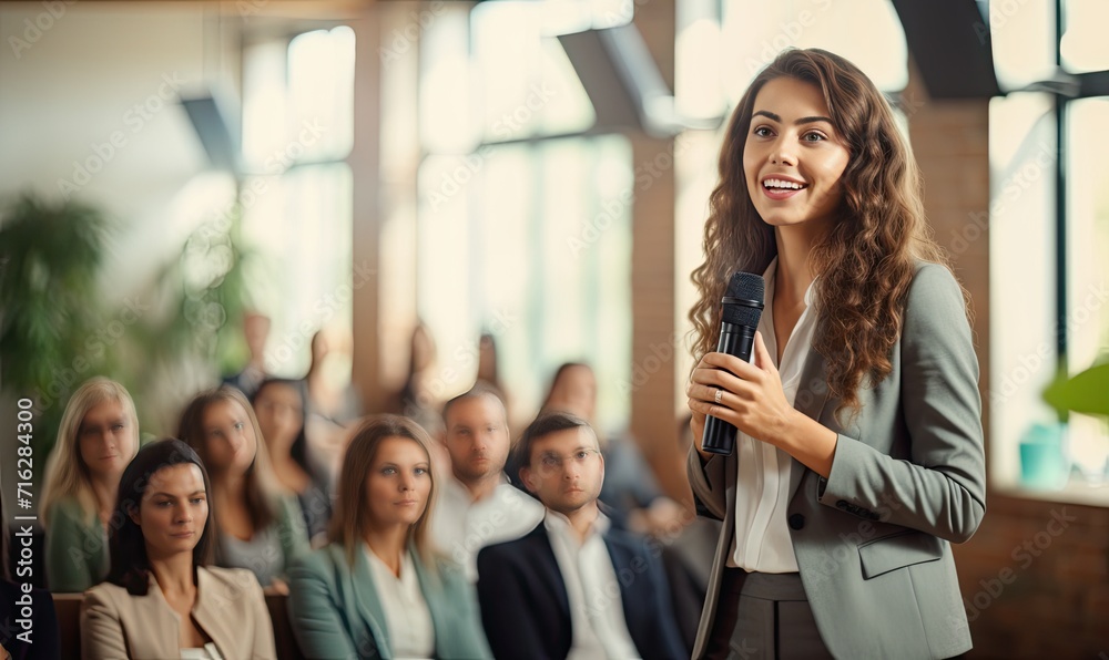 Captivating Speaker Inspiring a Crowd Captivating Speaker Inspiring a Crowd