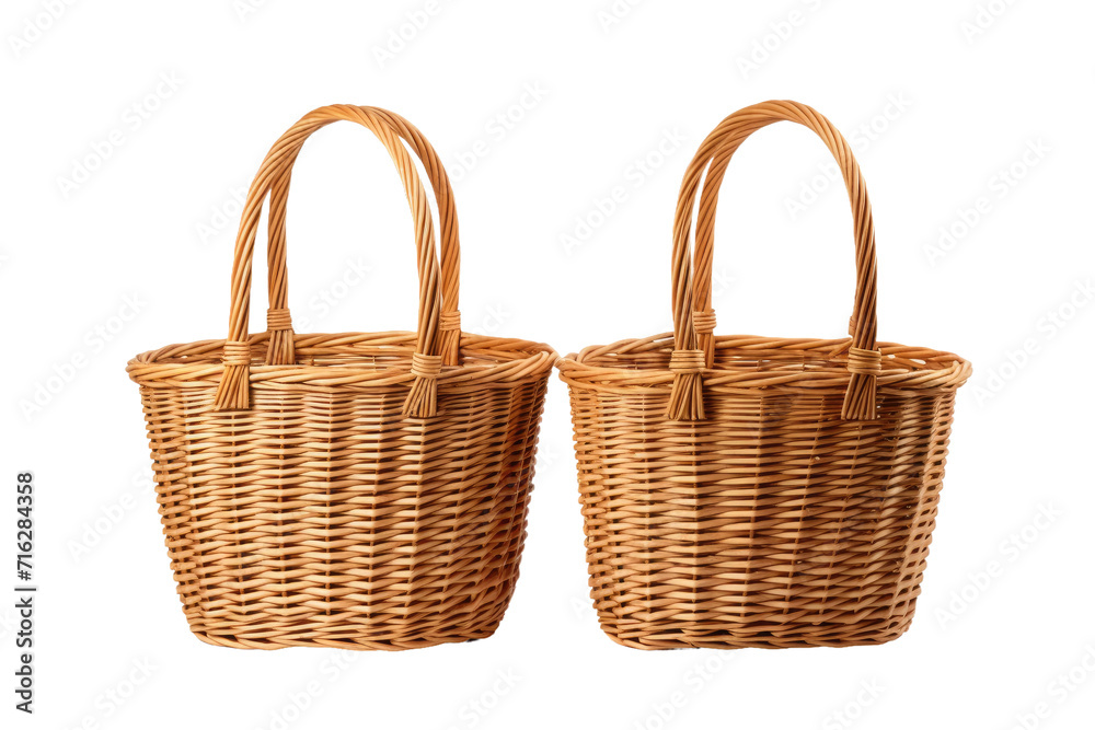 Woven Tote Bag Isolated On Transparent Background