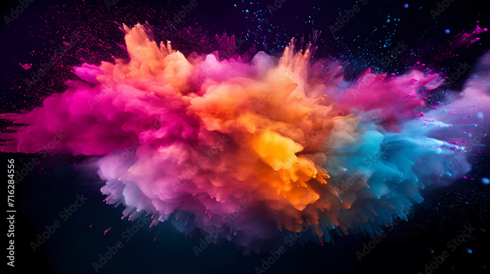 Abstract background of dust explosion for Holi festival, traditional Indian festival Abstract background of dust explosion for Holi festival, traditional Indian festival