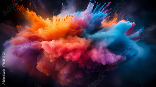 Abstract background of dust explosion for Holi festival, traditional Indian festival