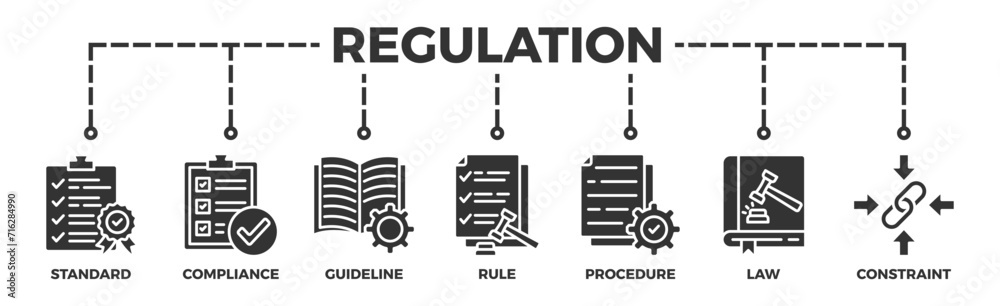 Regulation banner web icon vector illustration concept with icon of ...