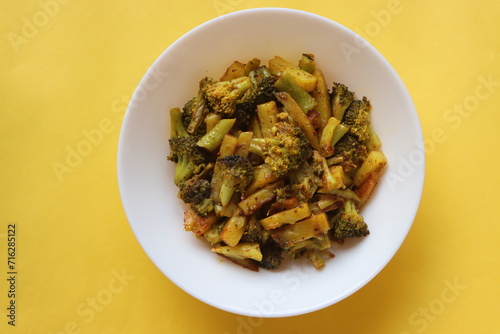 Broccoli Aloo subji or Broccoli And Potato Stir Fry 