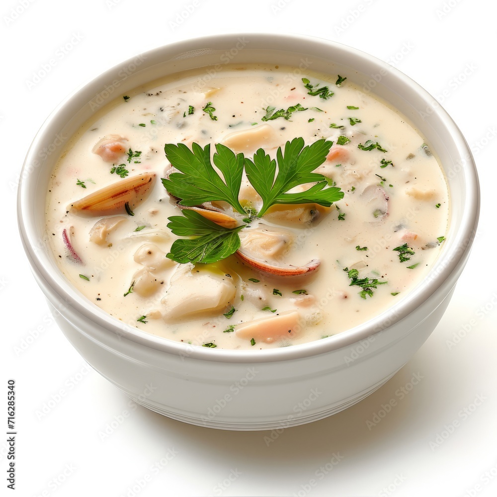 Bowl of Delicious Soup With Parsley Garnish for a Wholesome Meal