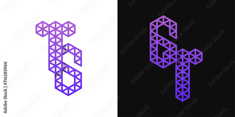 Letters GT and TG Polygon Logo, suitable for business related to polygon with GT or TG initials Letters GT and TG Polygon Logo, suitable for business related to polygon with GT or TG initials