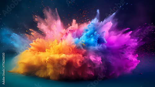 Abstract background of dust explosion for Holi festival  traditional Indian festival