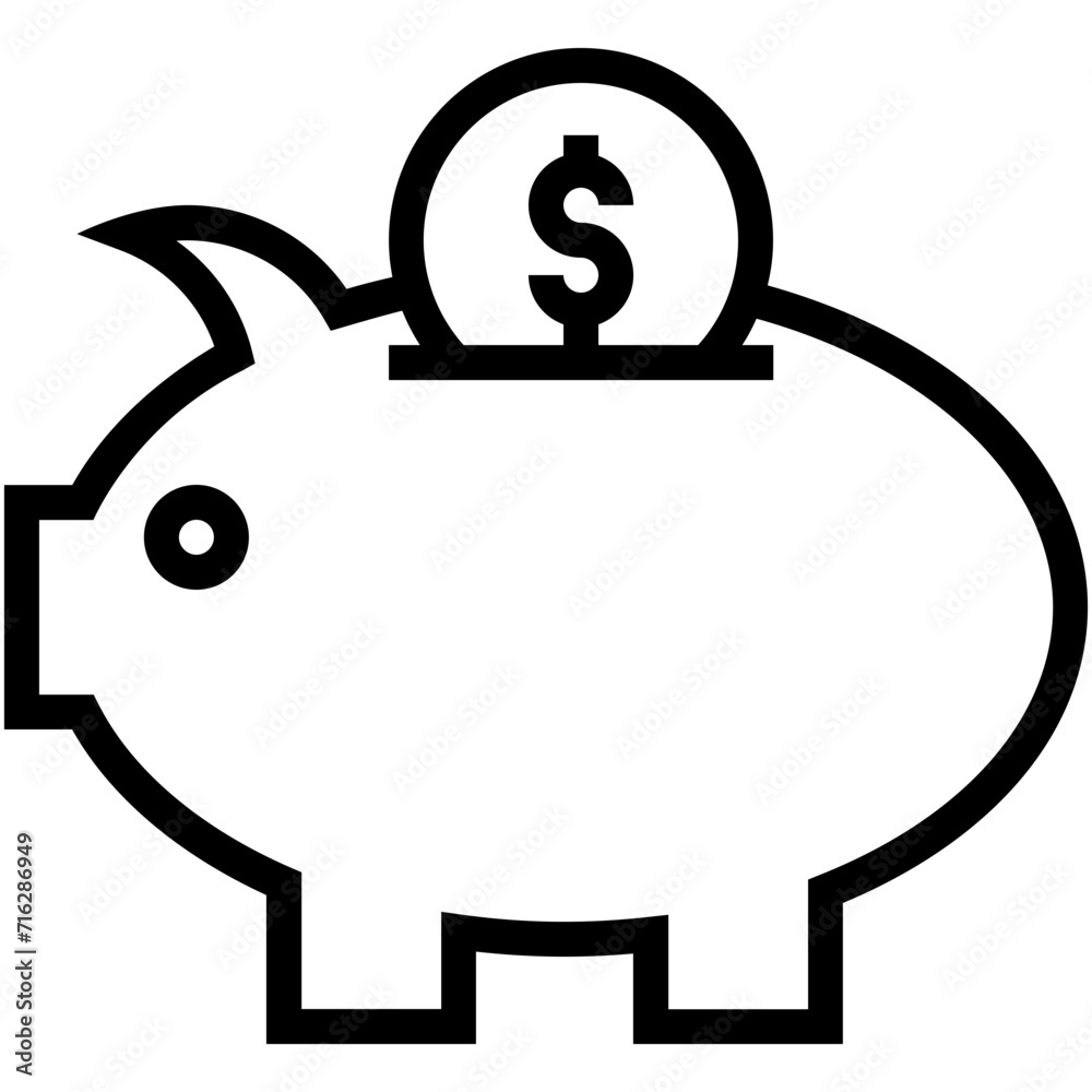 Piggy Bank Vector Icon