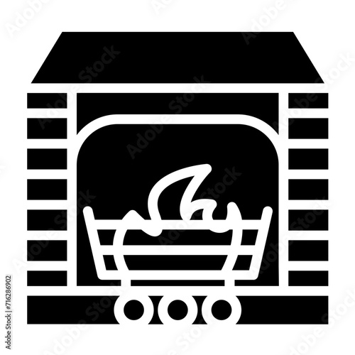 Fireplace grate Icon Style