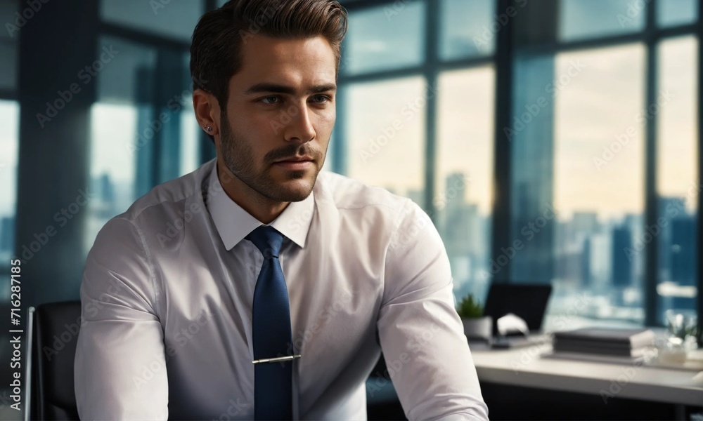 Portrait of successful businessman in modern office Portrait of successful businessman in modern office