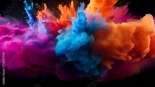 Abstract background of dust explosion for Holi festival  traditional Indian festival