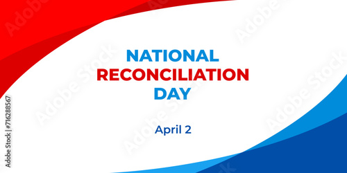 National reconciliation day. Vector web banner, poster, card for social media, networks. Text on white background. photo