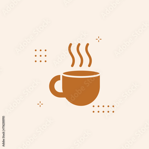 coffee cup icon vector, line sign A cup of hot cafe coffee or caffeine drink flat vector icon for food apps and websites