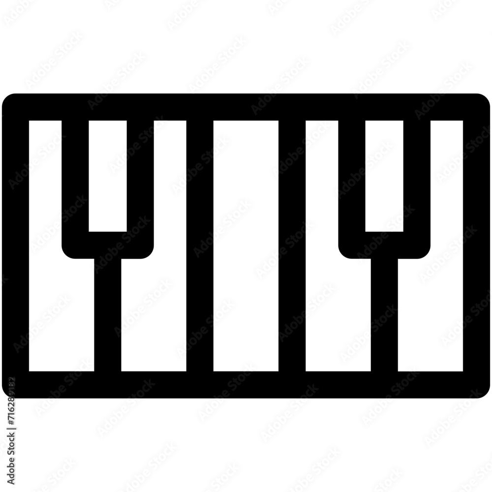 Piano Keyboard Vector Icon Piano Keyboard Vector Icon