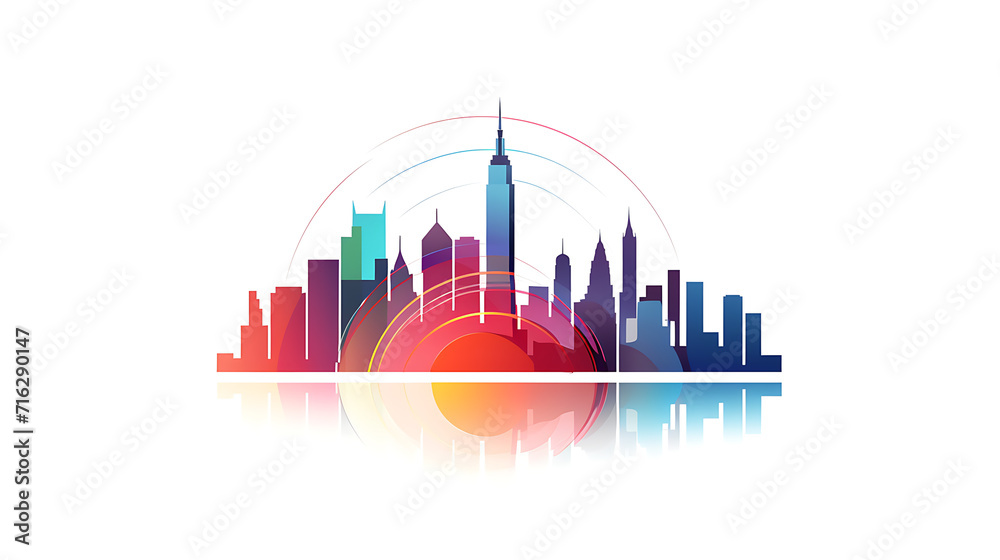 Abstract icon New York illustration isolated on white background