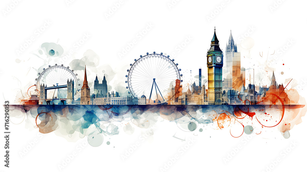 Abstract icon uniqueness of london illustration isolated on white background - obrazy, fototapety, plakaty 
