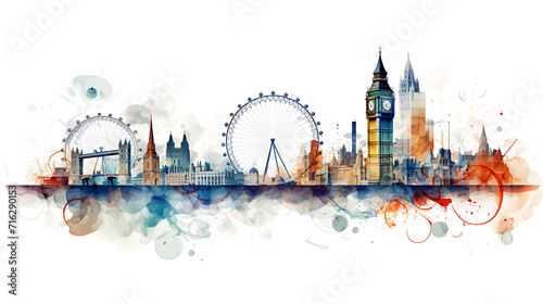 Abstract icon uniqueness of london illustration isolated on white background photo