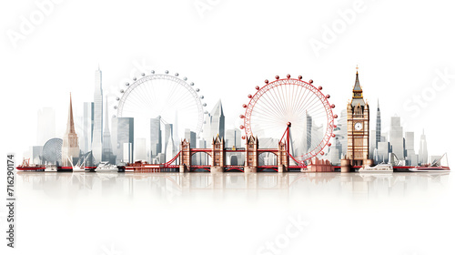 Abstract icon uniqueness of london illustration isolated on white background
