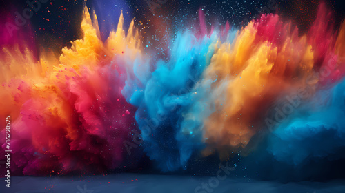 Dust explosion abstract background, Holi background