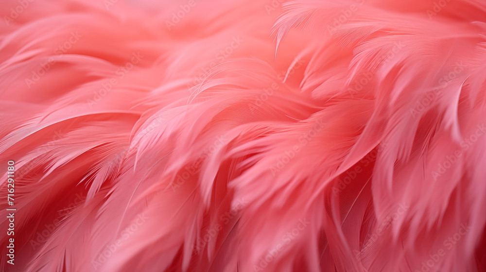 Close up of pink flamingo feathers background