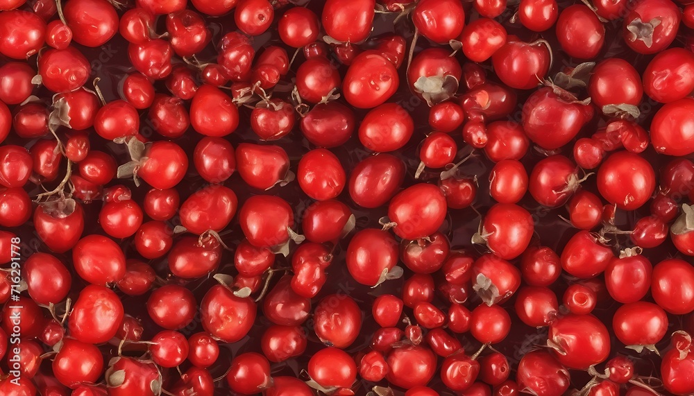 Cranberries isolated on vermilion red 