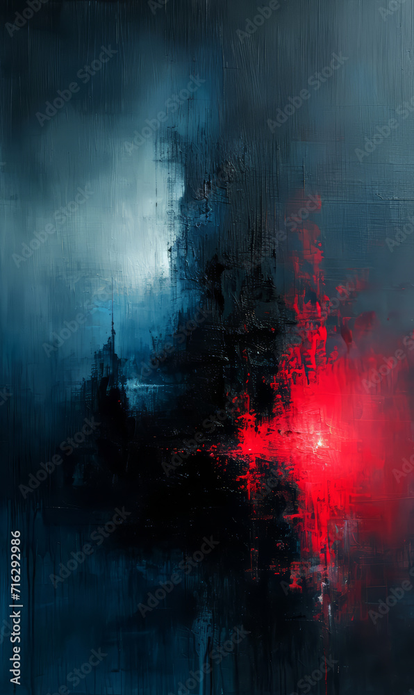 Abstract background with grunge texture, red and blue colors.