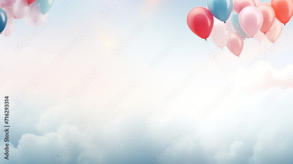 colorful balloon background for your birthday designs. generative AI