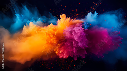 Dust explosion abstract background  Holi background