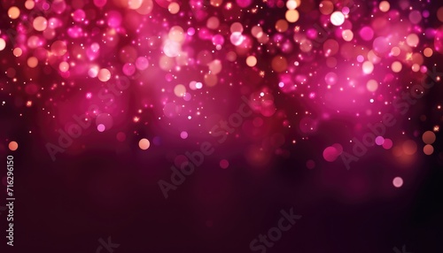 Neon Pink Abstract Sparkles Bokeh Background.