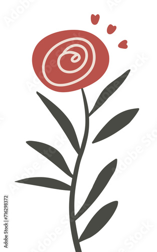 Abstract flowers vector clipart. Spring illustration.