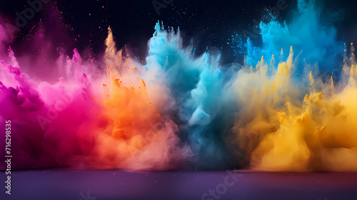 Dust explosion Holi background  Indian traditional festival