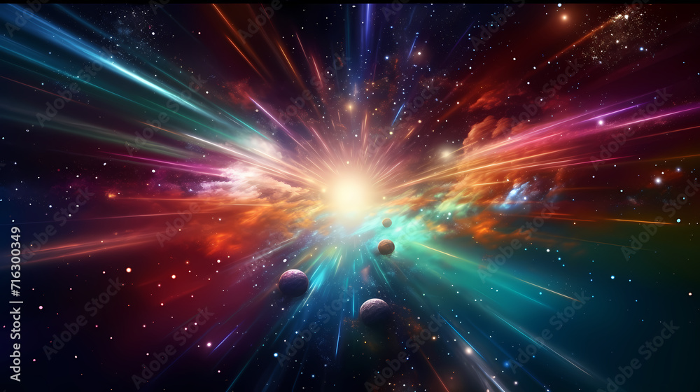 Naklejka premium Neon speed abstract background, digital abstract background