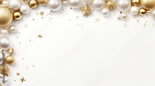 creative layout made of Christmas celebration on white background, concept with copypace. Generative AI
