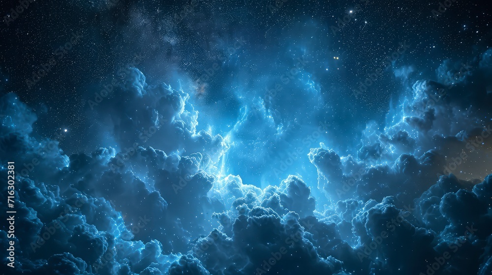 a clear night sky with the appearance of Noctilucent clouds that glow in the dark, creating a stunning sky view. a clear night sky with the appearance of Noctilucent clouds that glow in the dark, creating a stunning sky view.