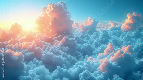 Picture a sky decorated with white, fluffy Cumulus clouds, creating a look full of warmth and shade. © pengedarseni