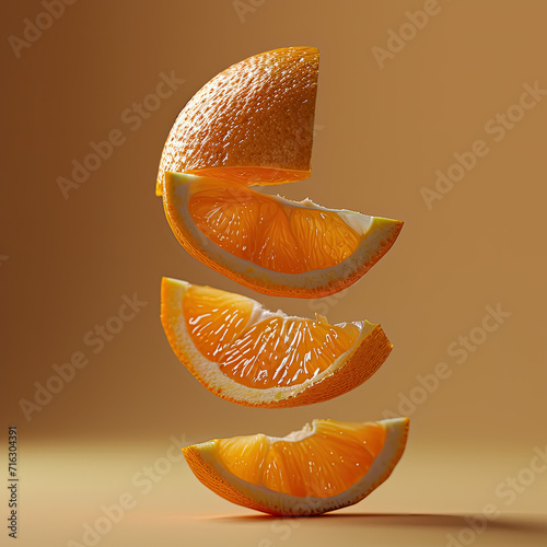 Floating Segmented Orange: Promotional Photography photo