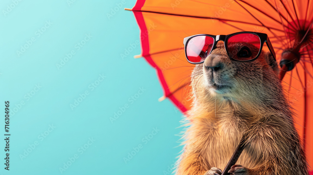 Greeting Card and Banner For Groundhog Day Background Design - obrazy, fototapety, plakaty 