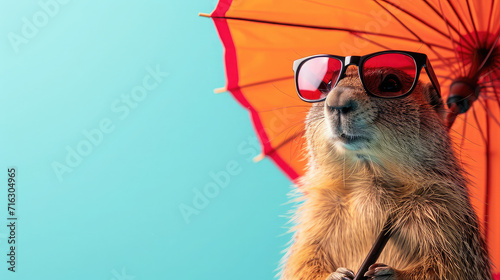 Greeting Card and Banner For Groundhog Day Background Design photo