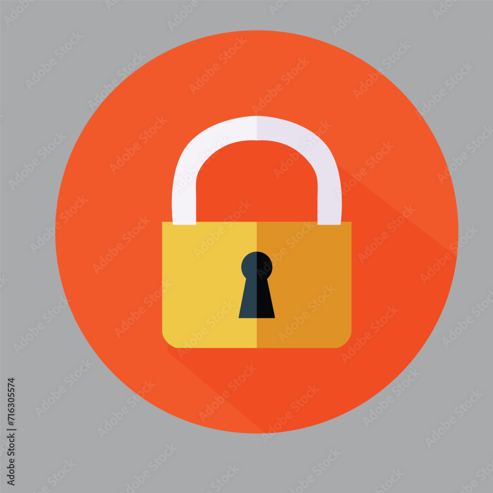 Lock icon. Flat related icon with long shadow for web and mobile applications. It can be used as - logo, pictogram, icon, infographic element. Illustration. Lock icon. Flat related icon with long shadow for web and mobile applications. It can be used as - logo, pictogram, icon, infographic element. Illustration.