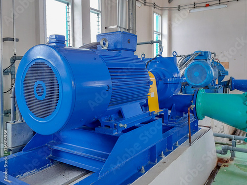 Pump and motor which popular to install with pipe in industrial such chemical, power plant.